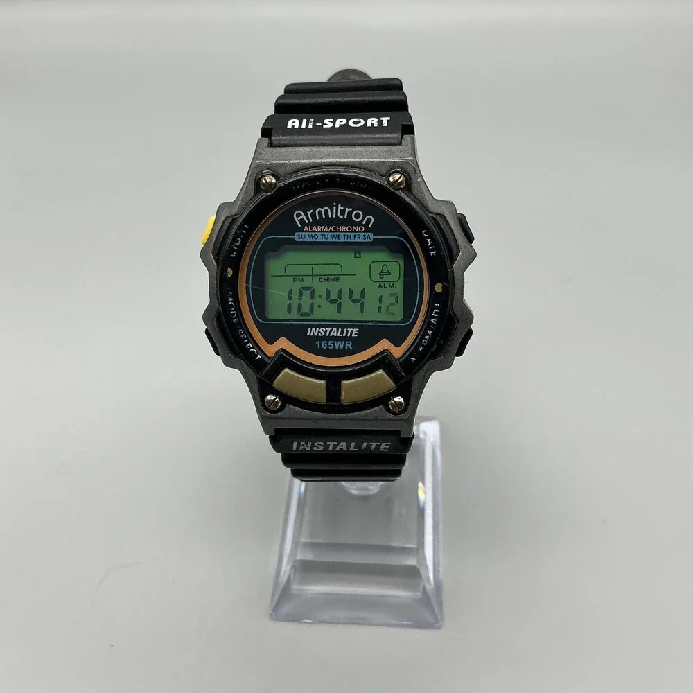 Armitron All-Sport Instalite Mens Watch 40mm Green Digital Alarm 40/6595